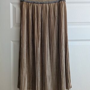 Chic Brown Striped A-Line Skirt